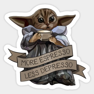 More Espresso, Less Depresso Sticker